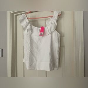 Lilly Pulitzer White Ruffle Top